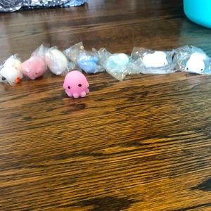 Squishy animal toys, still in wrapping.
